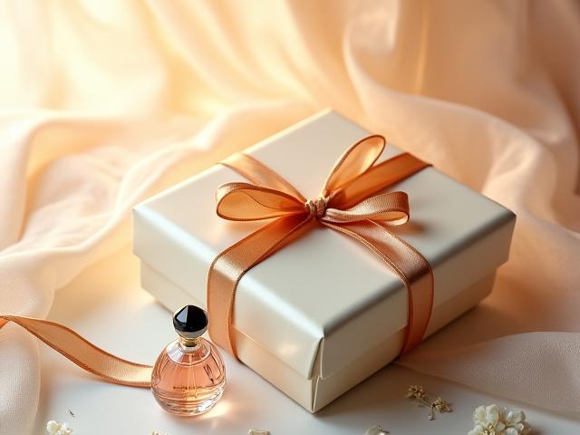 Elegant verpacktes Geschenk mit Schleife